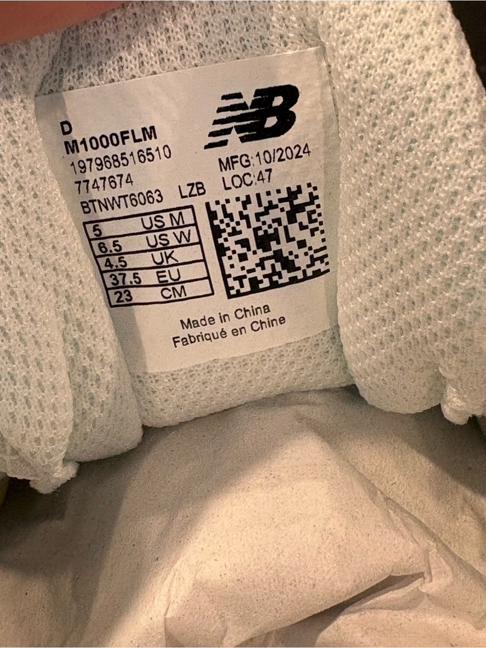 New Balance NB 1000 Women Grey/White Running Sneakers M1000FLM Sz 6.5 New In Box - Picture 9 of 10
